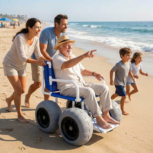 Fauteuil roulant de plage léger en PVC avec grandes roues en PU de 16 pouces pour personnes âgées - Product Image 6