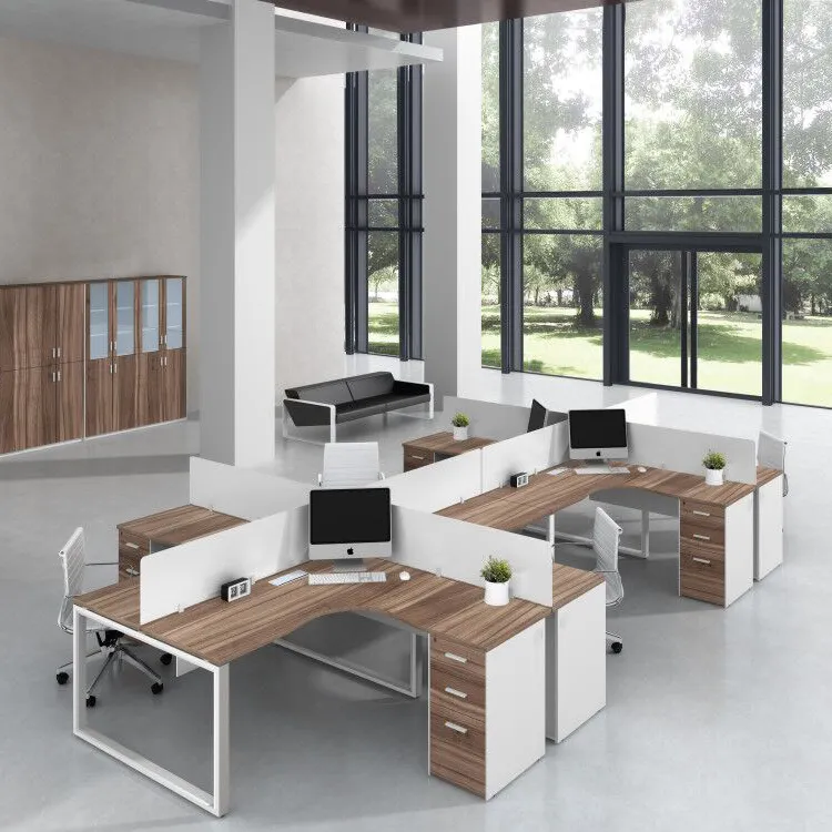 Moderna estación de trabajo de oficina Muebles de puesto de trabajo de madera Escritorio de oficina