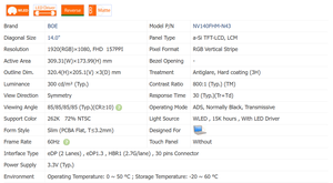 <span class=keywords><strong>14.0inch</strong></span> Bảng điều chỉnh NV140FHM-N43 b140han01.2 EDP/30pin 1920*1080 60Hz <span class=keywords><strong>LCD</strong></span> FHD máy tính xách tay máy tính xách tay màn hình Slim New A + - Product Image 3