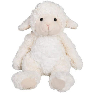 C2217 adorable petit agneau en peluche pelucheux blanc jouets poupées en peluche à câliner avec oreille souple cadeaux de Noël pour fille - Product Image 1
