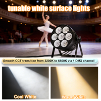 Luces de Escenario, 7x50W COB LED Par Light, Blanco Ajustable 3200K-6500K, Blanco Cálido, DMX512, CRI95, Alto CRI, para Estudio de TV, Conciertos, Eventos, Teatro