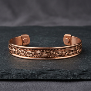 Bracelet de poignet ajustable en cuivre pur avec croix chrétienne, idéal pour le golf, unisexe, parmi les plus vendus - Product Image 2