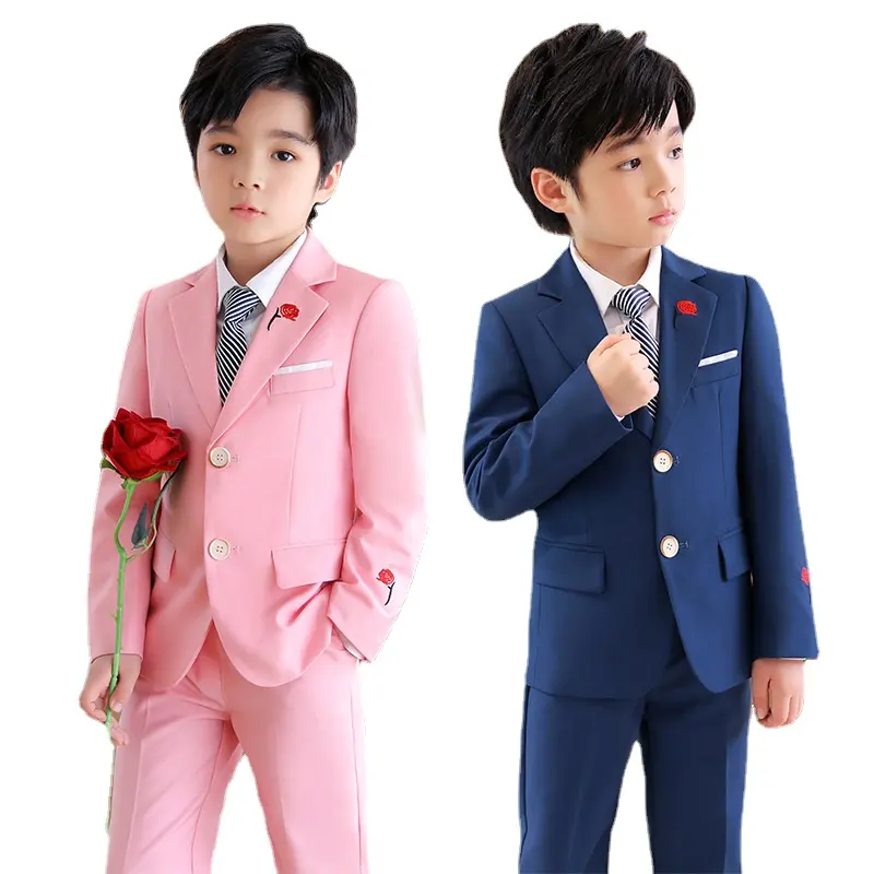 Formal Children Costumes Dresses Baby Boy Wedding Suits Elegant Toddler Kids School Uniform Gentleman Teenager Party Clothes