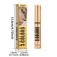 RQVQ Stick Fard à Paupières Scintillant Tricolore Exclusif Europe-Amérique, Illuminateur et Contouring à Paillettes Dégradées Fines