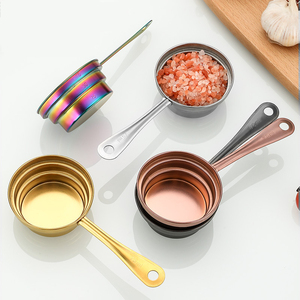 Nhà bếp muỗng canh baking đồ dùng công cụ màu Trà sữa cà phê bột kim loại thép không gỉ đo ly và thìa - Product Image 1