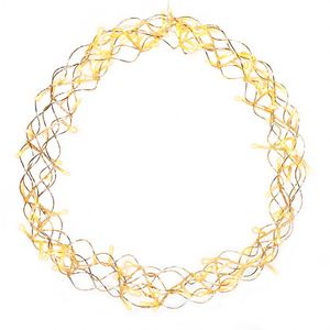 พวงหรีดโลหะ LED เรืองแสง ใช้พลังงานจากแบตเตอรี่ ของตกแต่งคริสต์มาสแบบแขวน ตกแต่งบ้านในเทศกาล - Product Image 1