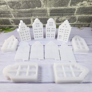 Molde de pastel de silicona para casa de playa grande ecológico hecho a mano S1186 Gothic House 1 Base Moldes Serie de PC - Product Image 4