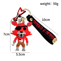 Vente en gros de porte-clés Five Nights at Freddy's, porte-clés en PVC, caoutchouc, silicone, dessin animé 3D, anime, pendentif pour sac à dos, porte-clés de voiture, cadeau