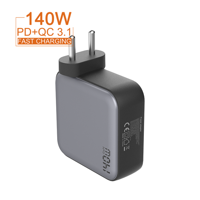 Indian Plug Super Travel 140W Laptop Charger Portable SCP OTP PD 3.0 140W GaN Desktop Fast Charger for Phone Laptop