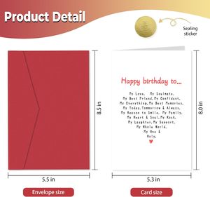 Nuevos productos Tarjeta de <span class=keywords><strong>cumpleaños</strong></span> romántica <span class=keywords><strong>para</strong></span> <span class=keywords><strong>novio</strong></span> Esposo Esposa Novia Enviar Feliz <span class=keywords><strong>cumpleaños</strong></span> a <span class=keywords><strong>mi</strong></span> único - Product Image 3