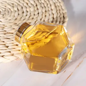밀폐 금속 뚜껑이있는 180ml 판매 합리적인 가격 고급 육각 유리 꿀 항아리
