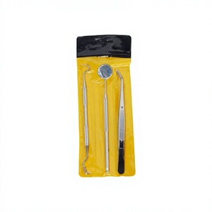 Ensemble d'instruments chirurgicaux dentaires avec miroir, explorateur, pinces, poignée ergonomique moletée, outils électriques en acier, classe I, argent - Product Image 5