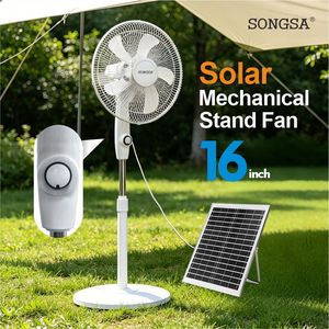 Ventilateur solaire électrique à panneau solaire, 16 pouces, 3 vitesses, à commande mécanique, durable, à bas <span class=keywords><strong>prix</strong></span>, pour la maison et l'extérieur, rechargeable, sur pied. - Product Image 1