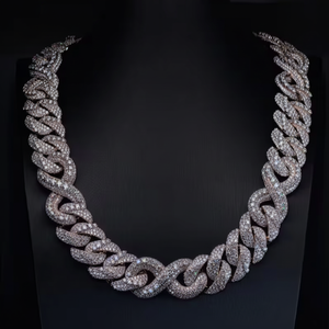 สร้อยคอเงินแท้ 925 แบบ Cuban Link ประดับเพชร ดีไซน์หรูหรา สไตล์ฮิปฮอป สำหรับผู้ชายและผู้หญิง - Product Image 1