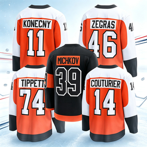 Maillots de hockey cousus pour hommes 11 Travis Konecny 39 Matvei Michkov 14 Sean Couturier 74 Owen Tippett 46 Trevor Zegras  S-3XL - Product Image 1