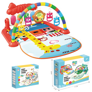 Tapis d'éveil musical pour bébé avec <span class=keywords><strong>piano</strong></span> à pédales et arche d'activités, tapis de jeu doux pour nouveau-né - Product Image 1