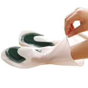 1 Paar Magic Geschirrs pül handschuhe zum Waschen von Geschirr Silikon-Reinigungs handschuhe mit Bürsten Küchen haushalts gummis chwamm handschuhe