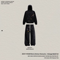 Setelan Olahraga Pria Desainer Heavyweight Weathered Rugged Wax Resist Sweatshirt Joggers Ensemble Coordinates Collective Tracksuit Sweatsuit