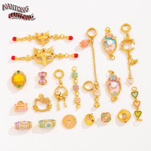 NANTONG Perles, pendentifs, pampilles et entretoises en cuivre plaqué or 18 carats, style chinois, pour la création de bijoux DIY - Product Image 2