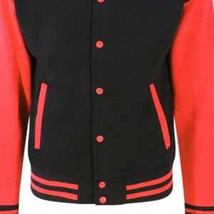 OEM High Street <b>Baseball</b> <b>Jacket</b> <b>Men</b> High Quality Stand Collar Leather Sleeves Front Buttons Varsity Winter Breathable Eco-Friend - Product Image 4