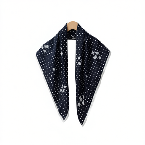 Sciarpa triangolare Ziyou 135x60 cm con pois per donna, per tutte le stagioni, in poliestere e cotone - Product Image 1