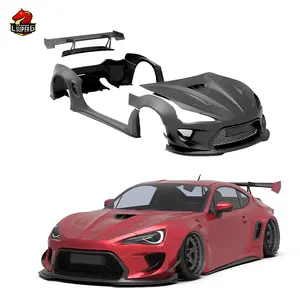 New Product ! For Subaru BRZ body kit upgrade to R-Style wide body kit with front bumper hood side skirts spoiler
