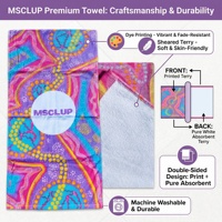 Serviette en velours 100% coton, impression de logo personnalisée, 400 GSM, séchage rapide, absorbante, sans peluches, double face, pour la gym, les sports, le yoga, les voyages