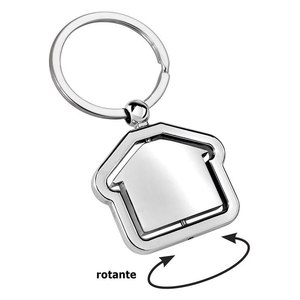 Llavero de Metal Personalizado, Diseño de Casa Giratoria en Aleación de Acero Inoxidable, Portamonedas de 25 mm, Elegante Accesorio para Llaves, Llavero de Regalo - Product Image 2
