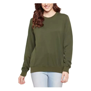 Sweat-shirt pour femme style vintage, coupe ample, logo personnalisé, design uni, fermeture éclair, vêtements de sport, fitness, hiver, chaud, OEM personnalisable - Product Image 1
