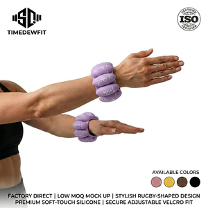 Poids de poignet et de <span class=keywords><strong>cheville</strong></span> réglables en silicone souple et <span class=keywords><strong>acier</strong></span>, bracelets lestés tendance pour le yoga, le Pilates, la marche et l'entraînement physique - Product Image 1