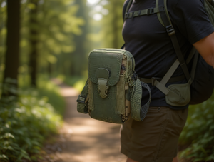 Borsa a tracolla da uomo in tela con fibbia per cintura, per escursioni all'aperto - Product Image 2