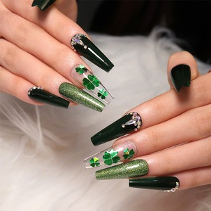 Art Cat Eye Powder Pigmento magnético Christmas Green Nail Powder Press on Nails PARA EL Día de San Patricio - Product Image 2
