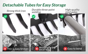 Rastrillo de acero inoxidable para eliminar el pelo de las mascotas, rastrillo de alfombra para excavar, <span class=keywords><strong>Harley</strong></span> - Product Image 2