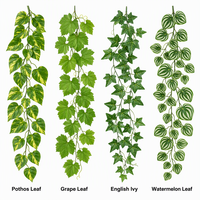 Guirlande de feuilles de lierre artificielles en soie de 2,1 m pour décoration murale, jardin, arche de mariage et verdure en gros