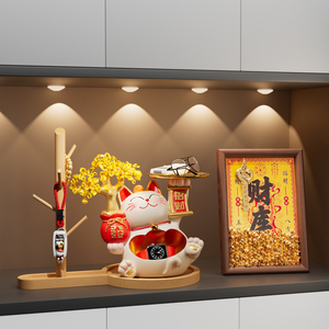 Organisateur de clés Mural Décoratif Chat Porte-Bonheur pour Entrée, Cadeau de Pendaison de Crémaillère, Décoration de Cérémonie - Product Image 4