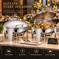 Ensemble de réchauds de buffet professionnels en acier inoxydable de 6 L avec couvercle pour la restauration hôtelière et les banquets de mariage