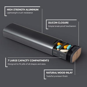 7-daagse Wekelijkse Pil Organizer - Premium Aluminium Houten Medicijndoos Met Grote Capaciteit Draagbare Pillendoos Voor Kamperen - Product Image 3
