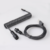Câble spiralé ressort d'horloge câble de clavier mécanique charge USB type C câble portable d'extension enroulée en spirale tressée