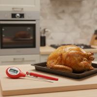 Sonda de temperatura de acero inoxidable OEM personalizada de alta calidad, piezas estampadas para termómetro de carne para barbacoa