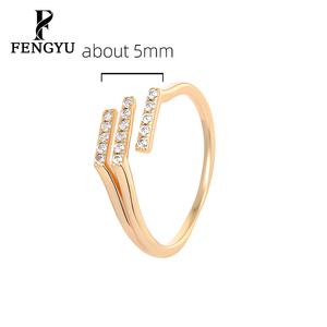 <span class=keywords><strong>Bague</strong></span> minimaliste en or 14 carats et zircon pour femme, en argent sterling 925, ajustable, empilable, bijoux fins <span class=keywords><strong>de</strong></span> créateur, vente en gros - Product Image 5