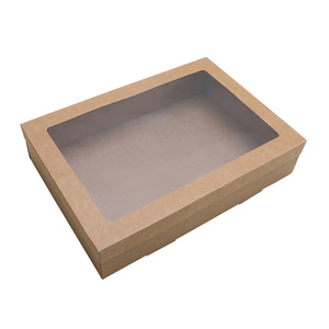 Ustom-impresión de <span class=keywords><strong>bandejas</strong></span> de cartón de Papel kraft para pícnic, embalaje de caja de pastoreo con ventana - Product Image 5