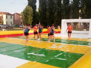 Màu xanh và màu vàng khổng lồ Inflatable xà phòng sân bóng đá sân chơi bóng đá lĩnh vực cho thể thao ngoài trời và chơi - Product Image 6