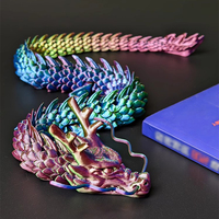Statue de dragon imprimée en 3D, dragon chinois articulé avec des articulations mobiles, dégradé réaliste, figurine de collection pour l'affichage