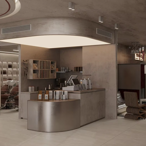 OEM Salon Reception Desk with LED Light Wholesale Barber Shop Display Counter for Commercial Salon Shop Fitting - Product Image 1