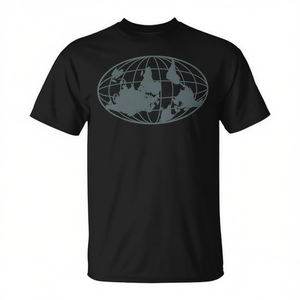 Camiseta Upside Down Earth Globe, camiseta promocional negra para hombre - Product Image 2