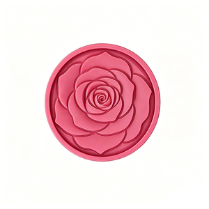 Sottobicchieri in Silicone Personalizzabili Certificati per Alimenti - Design con Motivo a Rosa in Rilievo, Set da 6 con Supporto per Arredamento Bar Domestico - Product Image 1