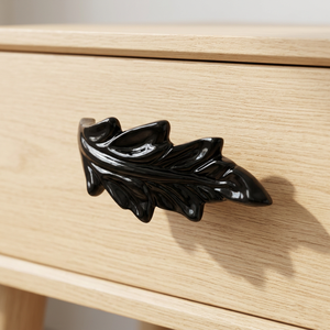 <b>Metal</b> Leaf Shape Drawer Pull Handle Glossy <b>Metal</b> Cabinet Knob Classic Style Drawers Decoration For Home Hardware <b>Cupboard</b> Knobs - Product Image 1