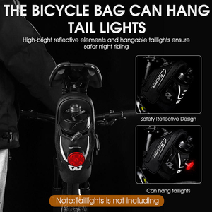 Sacoche de selle de vélo imperméable WEST BIKING, sacoche de selle pour VTT, accessoires de vélo, sacoches arrière pour vélo avec poche pour bouteille d'eau - Product Image 3