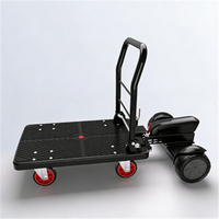 Nouvelle petite plateforme de stockage pliable en acier, chariot électrique à quatre roues pour le transport de marchandises
