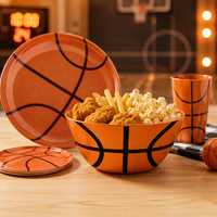 Bol en mélamine de 6 pouces, thème basket-ball, vaisselle pour bar sportif, événement, service de collations